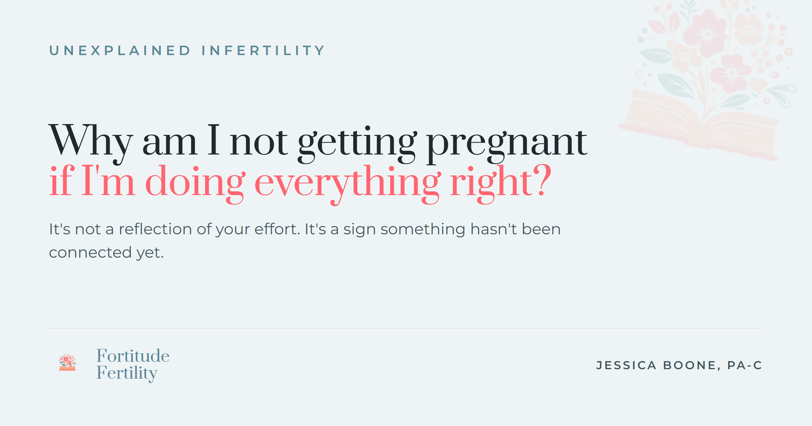 Why you're not getting pregnant when everything looks normal