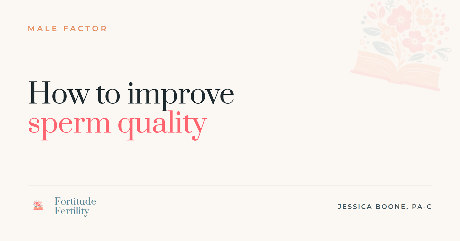 How to improve sperm quality
